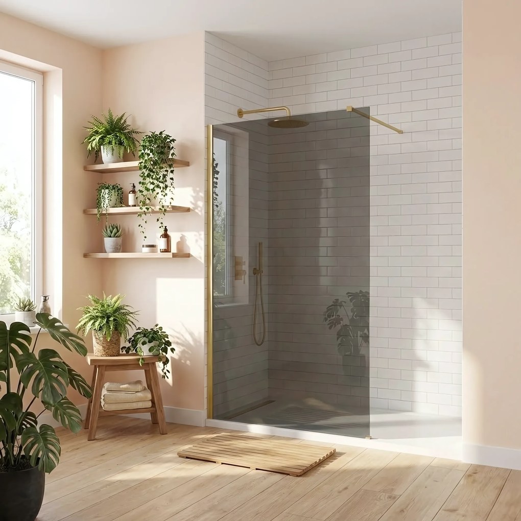 Kabina prysznicowa Walk-In Rea Flexi Grey / Brush Gold 100