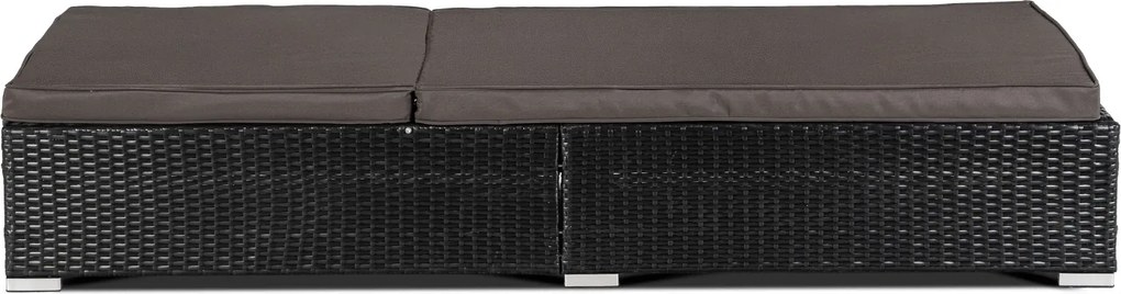 Fotel Ogrodowy Leżak LARGO Technorattan Czarny/Brązowy