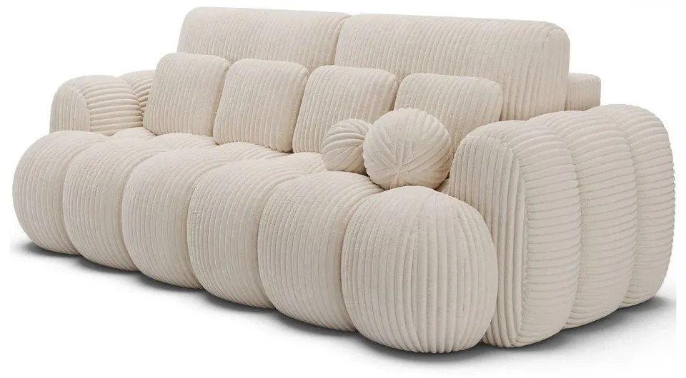Beżowa sztruksowa rozkładana sofa 256 cm Cotonn – ELTAP