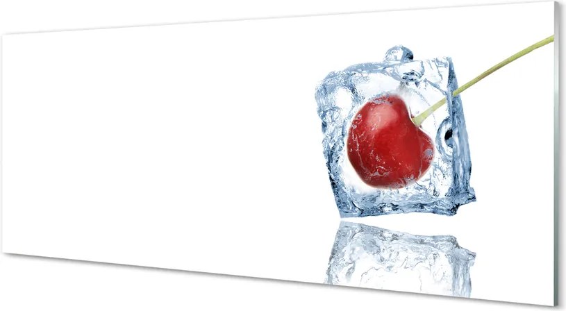 Szkło do Kuchni na Ścianę Kostka Lodu z Wiśnią