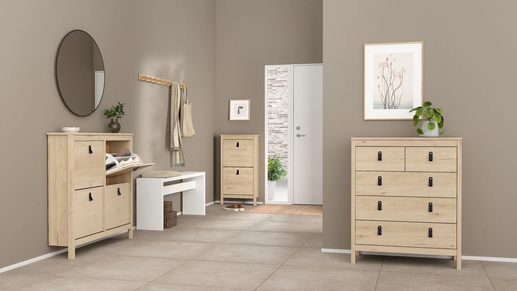 Szafka na buty Madrid z 4 półkami, jackson hickory