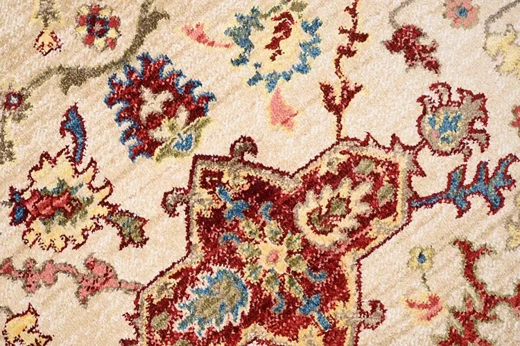 Prostokątny beżowy dywan w retro stylu A6-D14