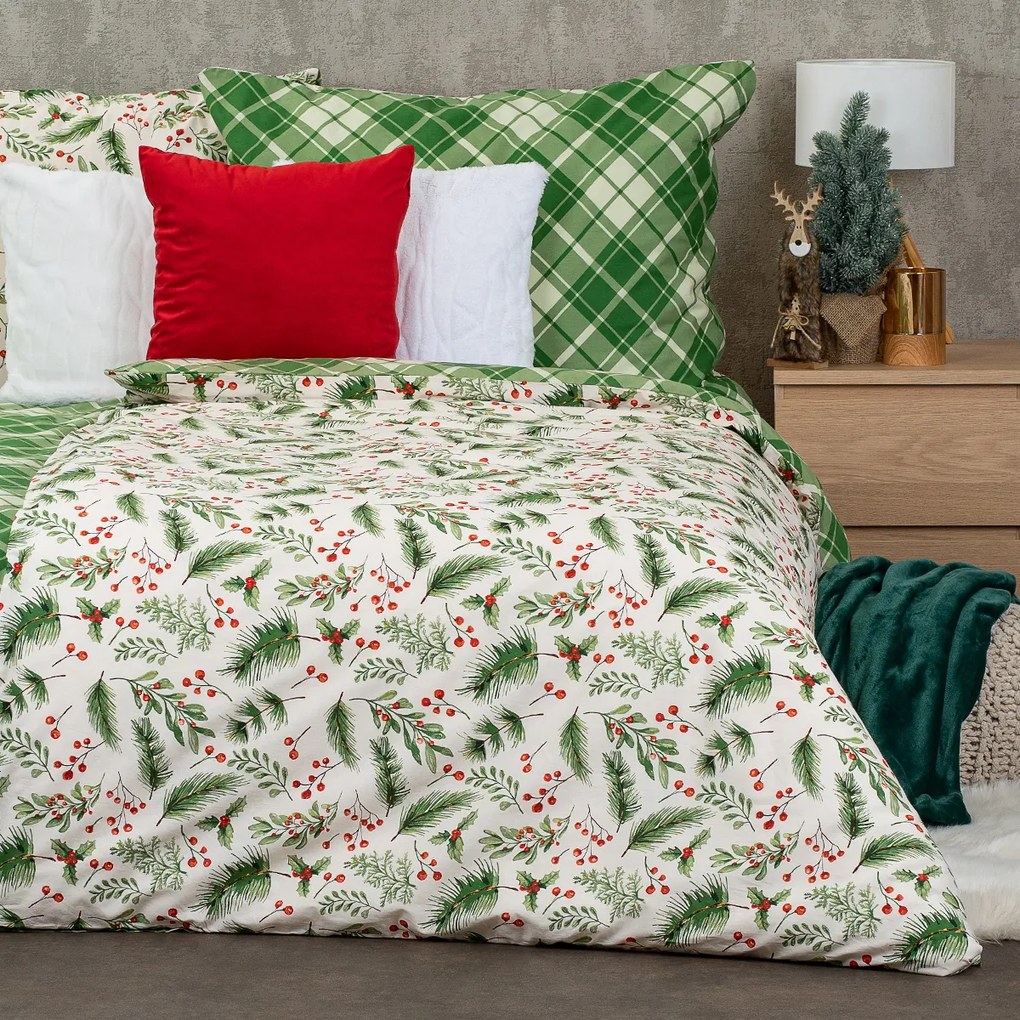 4Home Pościel bawełniana Scotch green, 140 x 220 cm, 70 x 90 cm