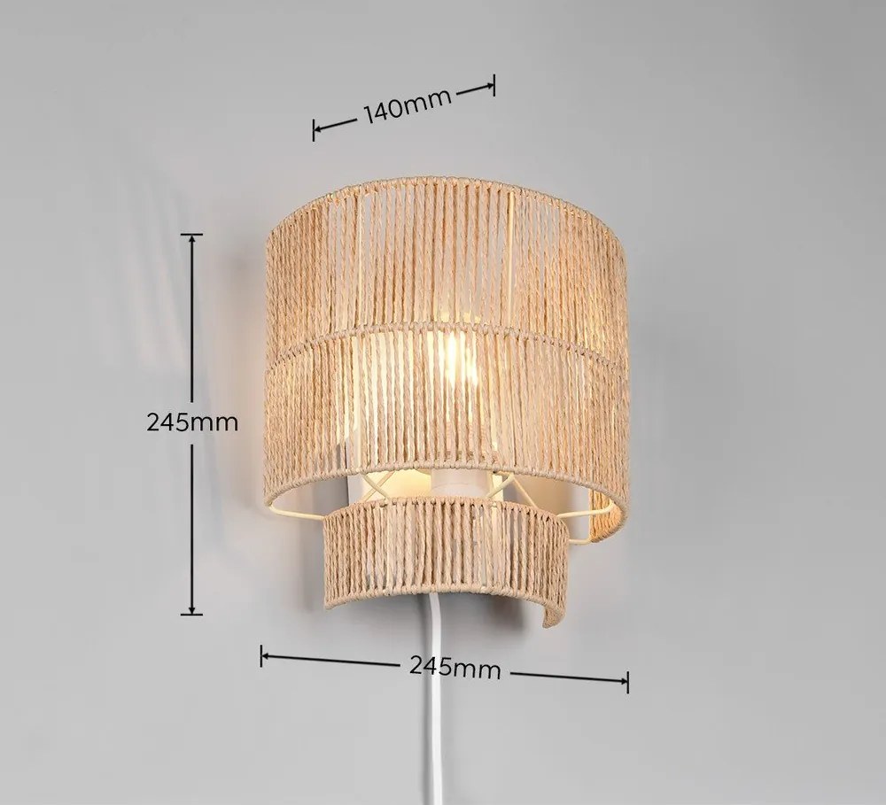 Kinkiet na USB w naturalnym kolorze Satna – Reality