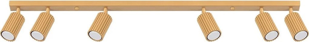 Lampa Sufitowa Minimalistyczny Karbon, Aluminium - 6 Źródło - L.117 X H.16.5 Cm - Złoty