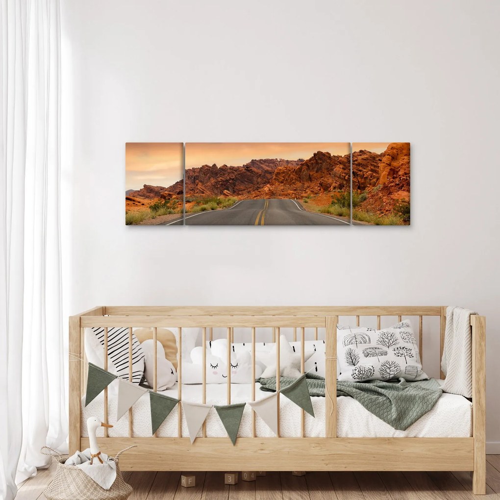 Obraz drogi i skał (170x50 cm)