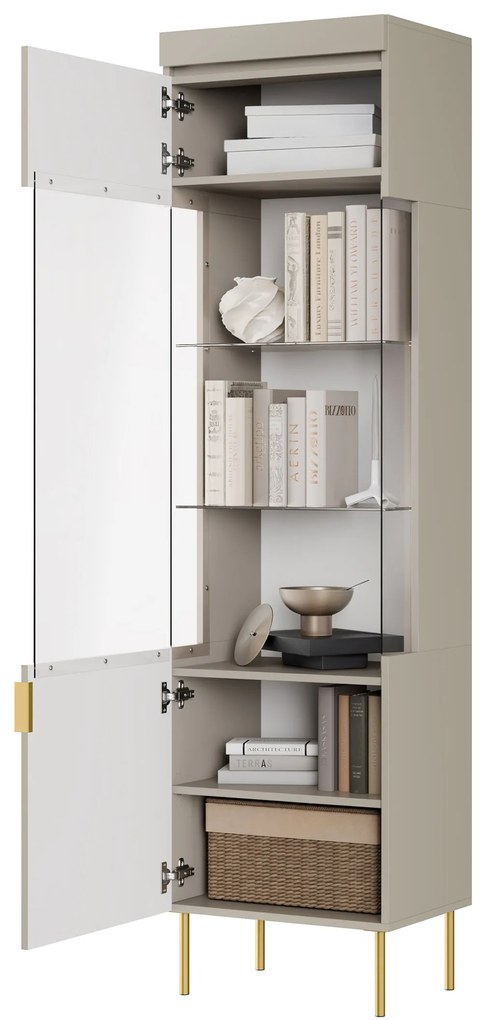 Witryna do salonu Sentia 1D - kaszmir / złoty