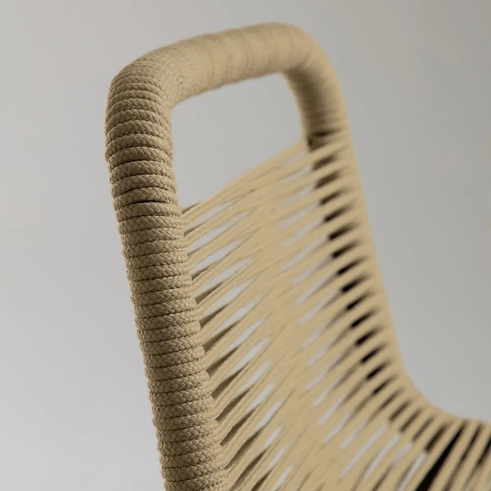 Beżowy hoker ze stalową konstrukcją Kave Home Glenville, wys. 74 cm