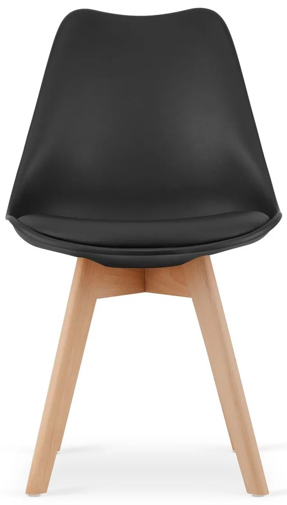 Czarny zestaw jadalniany 1 + 4, stół MADO ARTISAN 120x80 + krzesła BALI MARK czarne