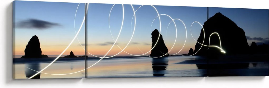 Obraz - plaża o zachodzie słońca (170x50 cm)