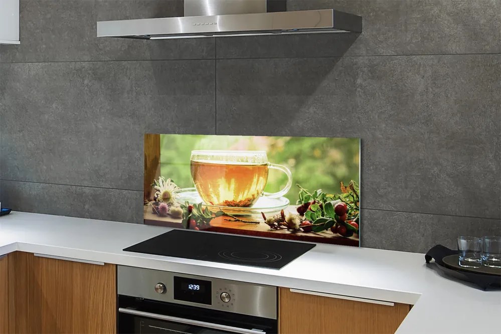 Szklany Panel Gorący Napar Ziołowy