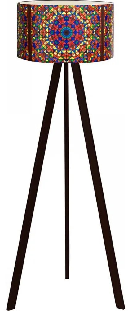 Lampa stojąca AYD 1xE27/40W/230V brązowa/wielobarwna