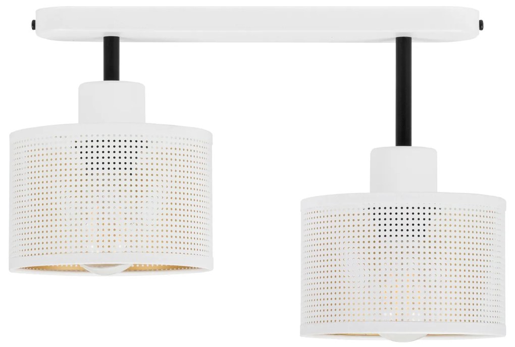Lampa sufitowa biała dwupunktowa z białymi abażurami B-3306WE-WE E27