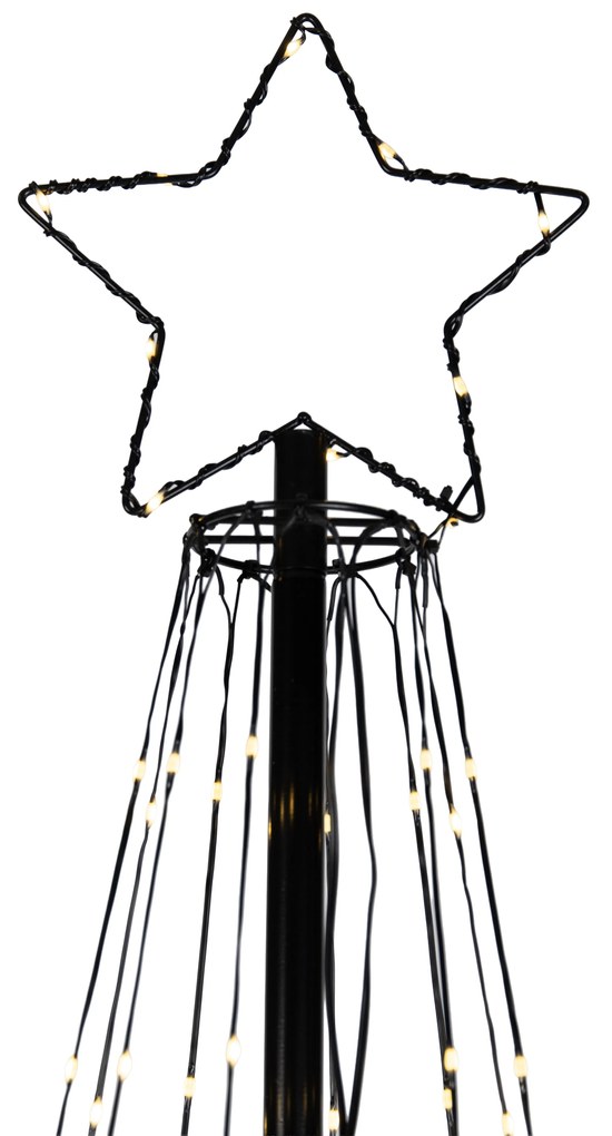 Zewnetrzna Świąteczna lampa podłogowa czarna 240 cm z LED IP44 i pilotem - Nagi Oswietlenie zewnetrzne