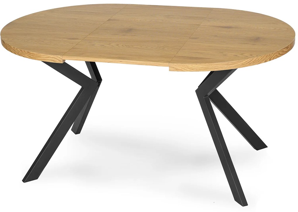 Stół Okrągły Rozkładany LUKAS 100-250 cm Dąb Złoty Nowoczesny Loft