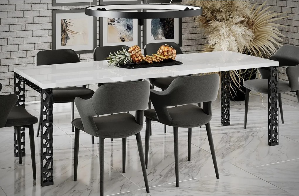 Stół rozkładany MATIO 130(220)x80 biały połysk