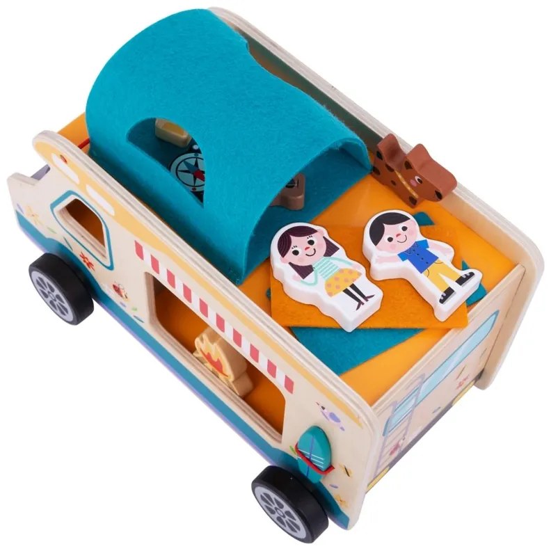 Tooky toy drewniany kamper postacie kemping