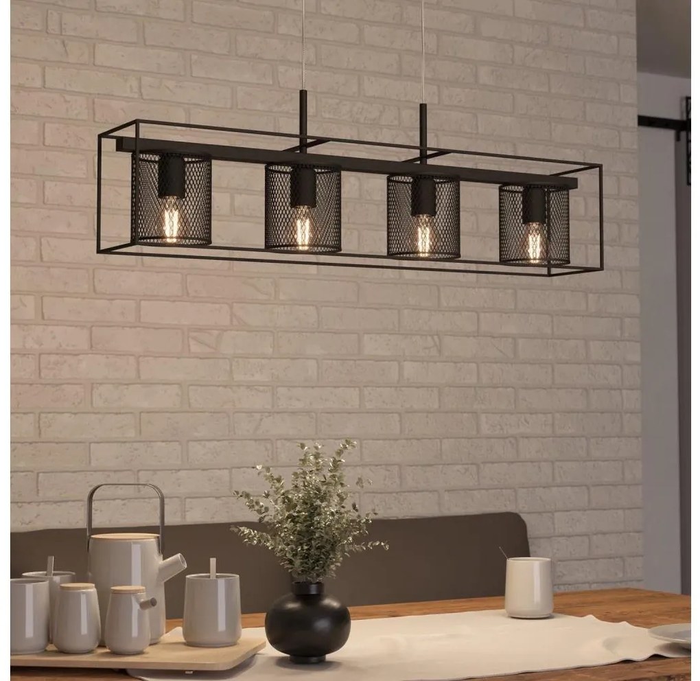 Eglo 43773 - Lampa wisząca CATTERICK 4xE27/40W/230V na linkach