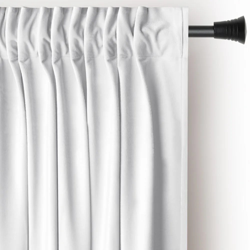 Biała aksamitna zasłona częściowo zaciemniająca (dimout) 140x245 cm Pleat – Restilo