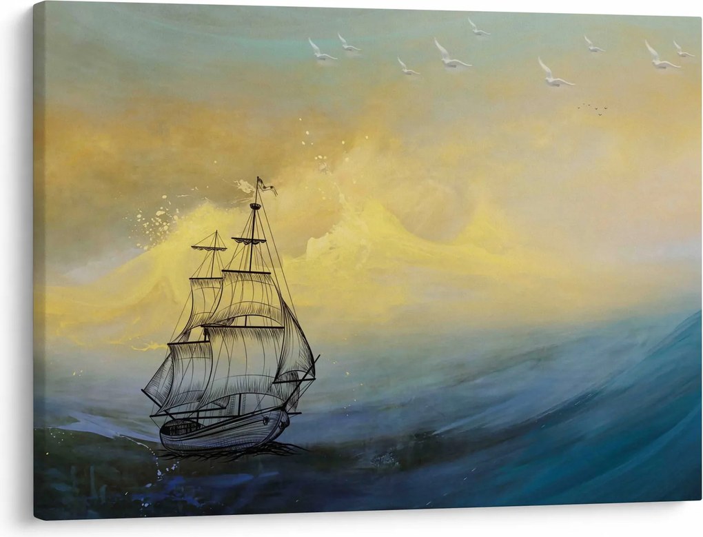 Obraz - Obraz statku ma morzu (70x50 cm)