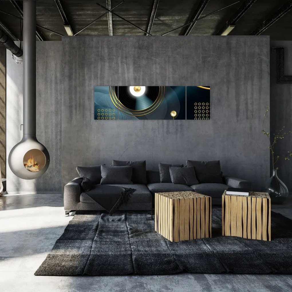 Obraz - Złote kółka (170x50 cm)