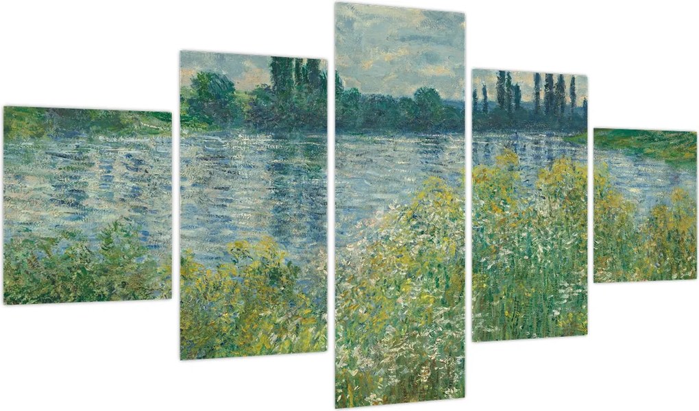 Obraz - Claude Monet, Banks of the Seine, reprodukcje (125x70 cm)