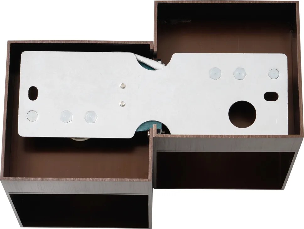 Nowoczesny kinkiet ścienny ciemny brąz 2-źródła światła - Transfer Double