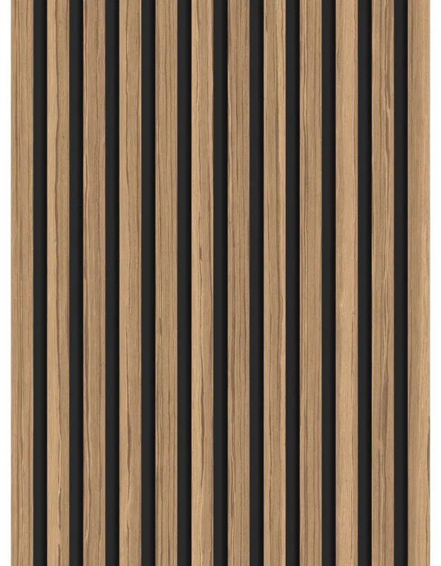 Mexen Lam-B lamele ścienne 275 x 30 cm, płyta HDF 4 mm, fornir techniczny, Orzech Jasny - S100-275307-3015-017