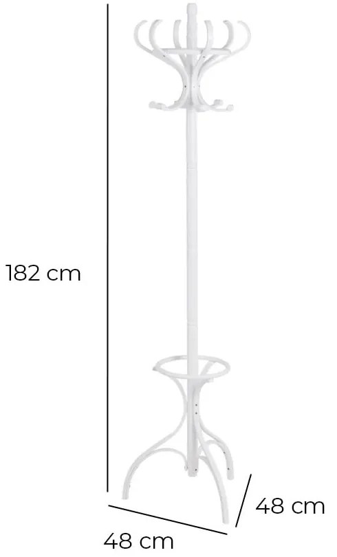 Biały wieszak z litego drewna topolowego Thonet – Casa Selección