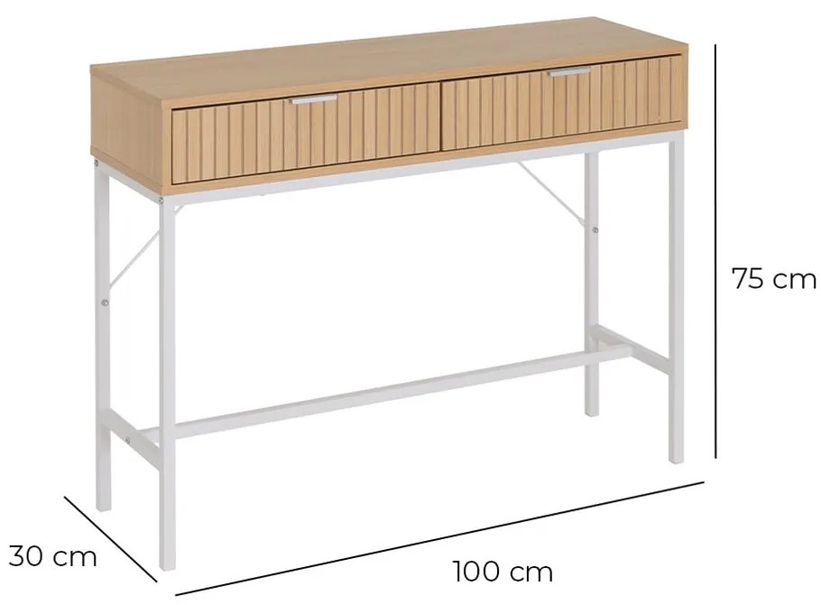 Konsola w dekorze dębu w naturalnym kolorze 30x100 cm Mid-Lines – Casa Selección