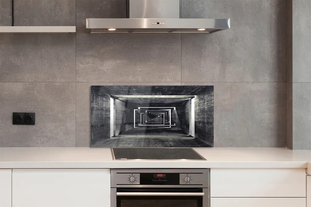 Panel szklany do Kuchni Abstrakcyjny Tunel