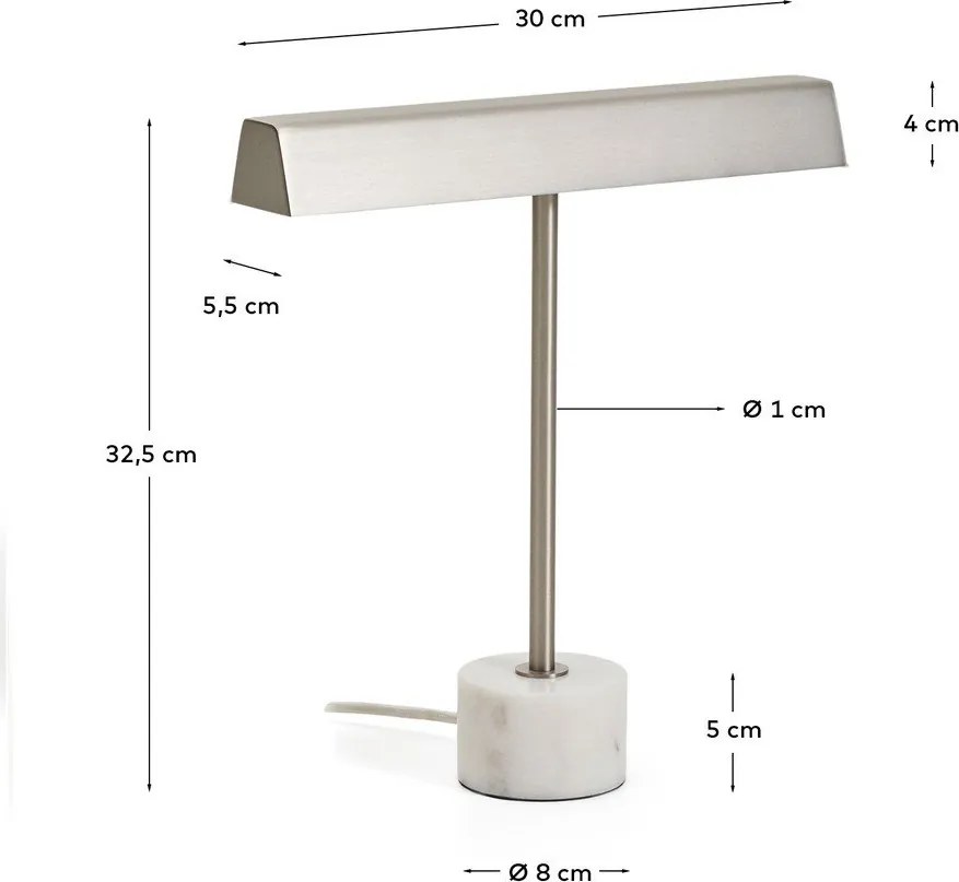 Metalowa lampa stołowa w kolorze srebra (wysokość 32,5 cm) Lynor – Kave Home