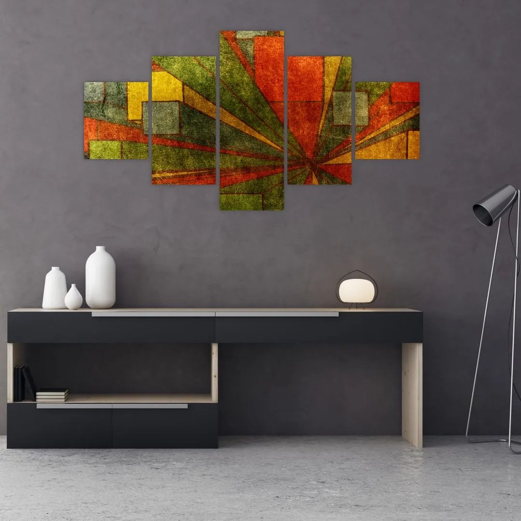 Obraz abstrakcji geometrycznej (125x70 cm)