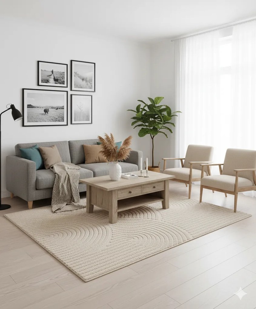 Dywan nowoczesny 3D Arc Geometria beżowy 120 cm x 170 cm