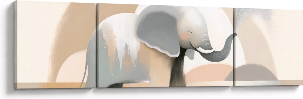 Obraz - Słoń w pastelowych kolorach (170x50 cm)