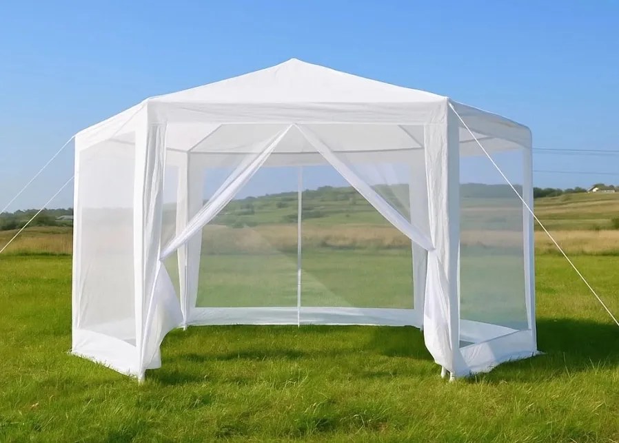 Pawilon ogrodowy, handlowy 2x2x2 m z moskitierą Gardiva N-W, biały