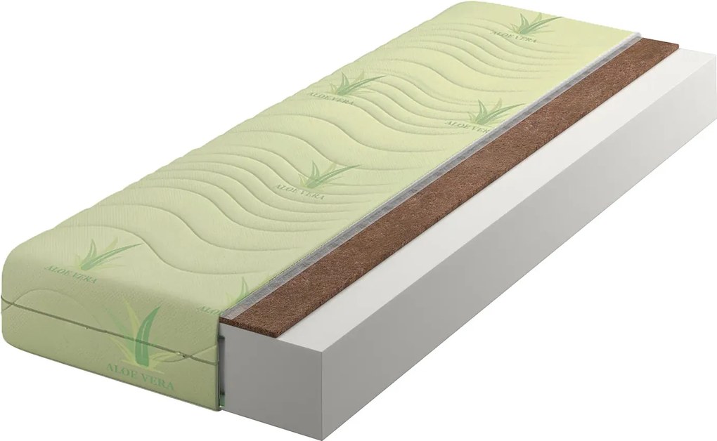 Materac piankowo-kokosowy z pokrowcem aloe vera 180x200 T2-A60