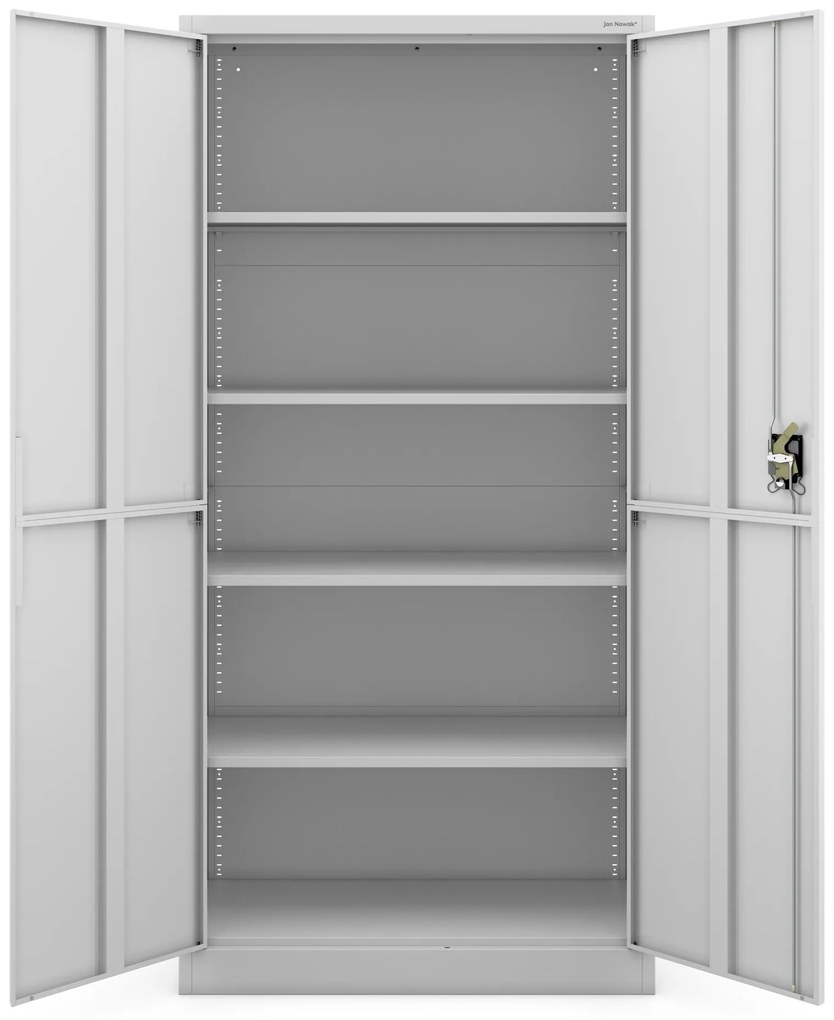 Biurowa szafa metalowa JAN, 900 x 1850 x 400 mm, Smart: szara