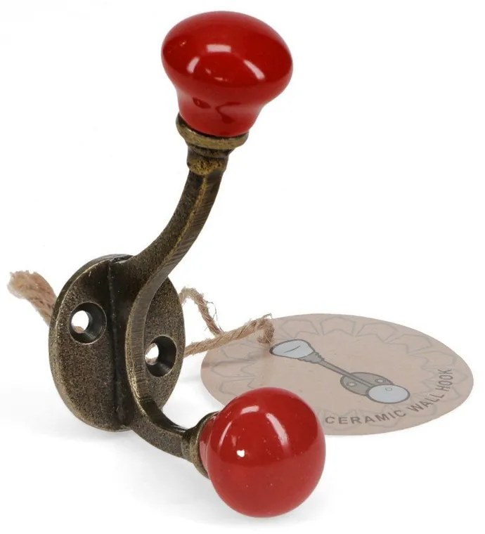 Czerwony metalowy wieszak ścienny 3 cm – Rex London