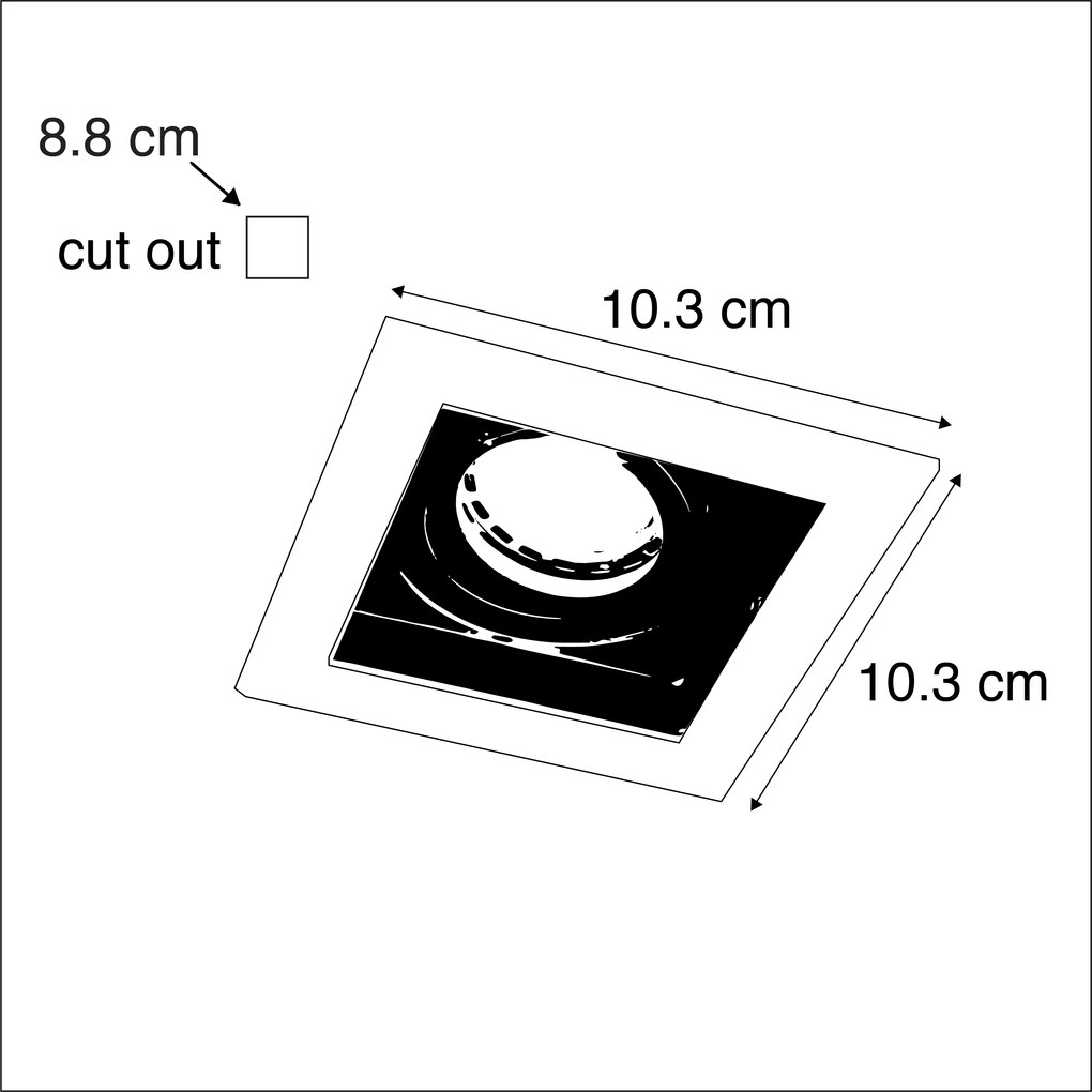 Inteligentny reflektor wpuszczany biały z WiFi GU10 regulowany - Carree