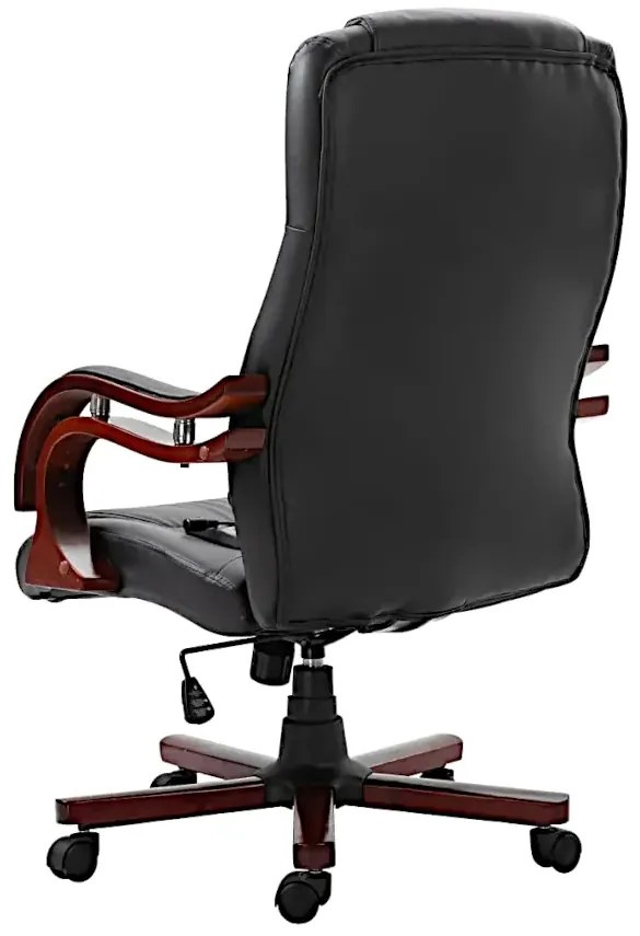 Czarne krzesło biurowe z ekoskóry - Pylios