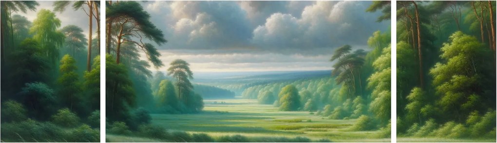 Obraz - Zielony krajobraz (170x50 cm)