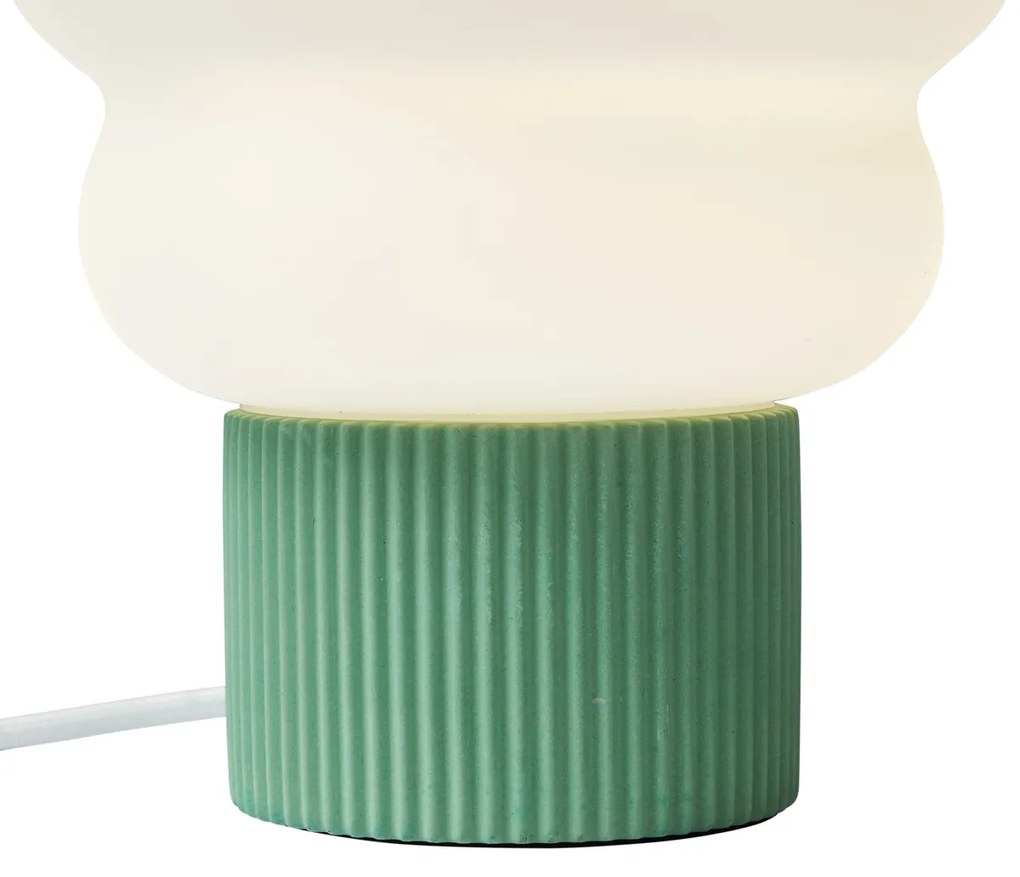 Lampa stołowa Japandi zielona z opalowym szkłem 18 cm - MieleJapandi Oswietlenie wewnetrzne