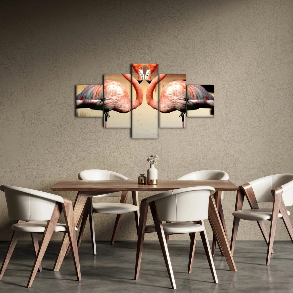 Obraz - dwa flamingi (125x70 cm)