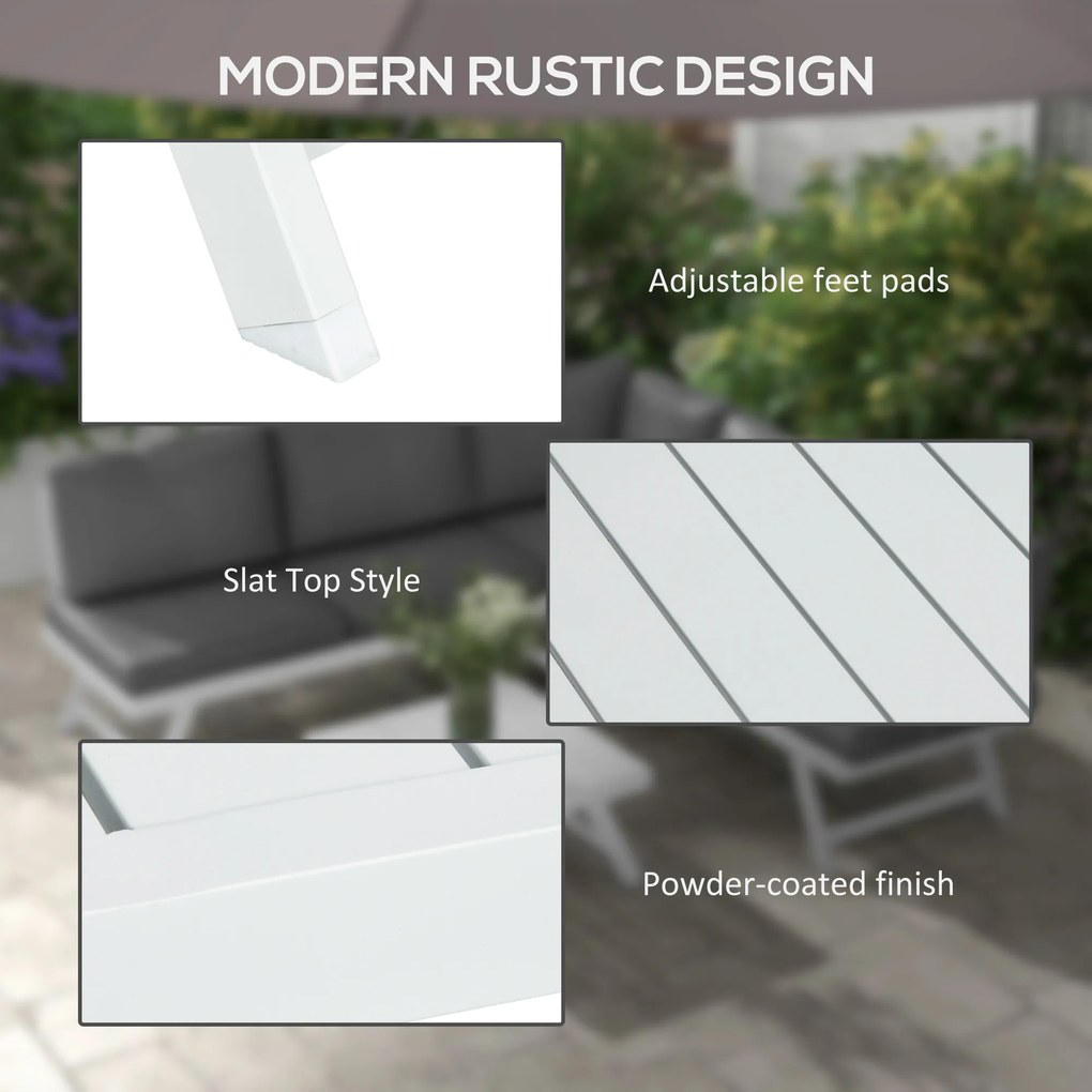 Outsunny Zestaw mebli ogrodowych Loungemöbel-Set 4-częściowy, 115 cm x 61 cm x 65 cm, Szary + Biały