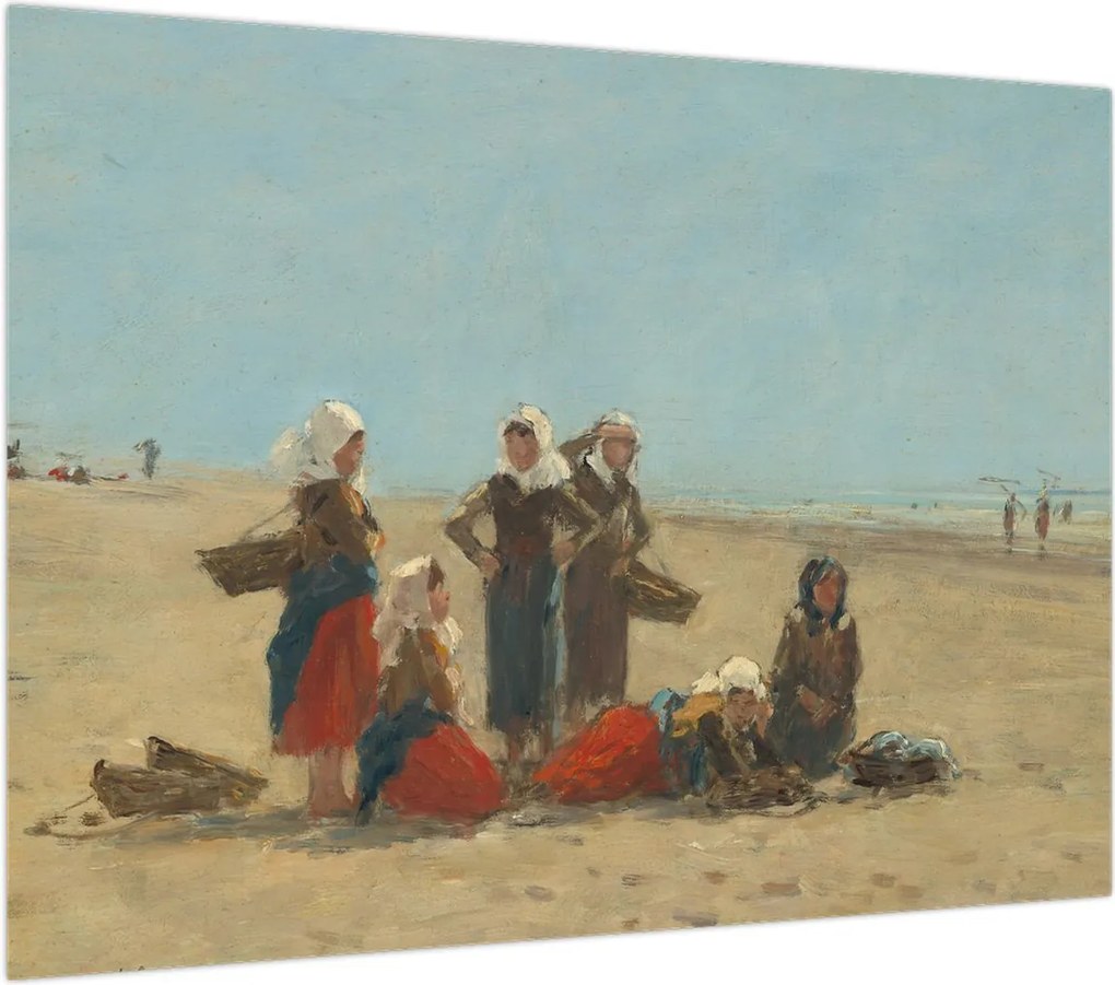 Obraz - Eugène Boudin, Women on the Beach at Berck, reprodukcje (70x50 cm)