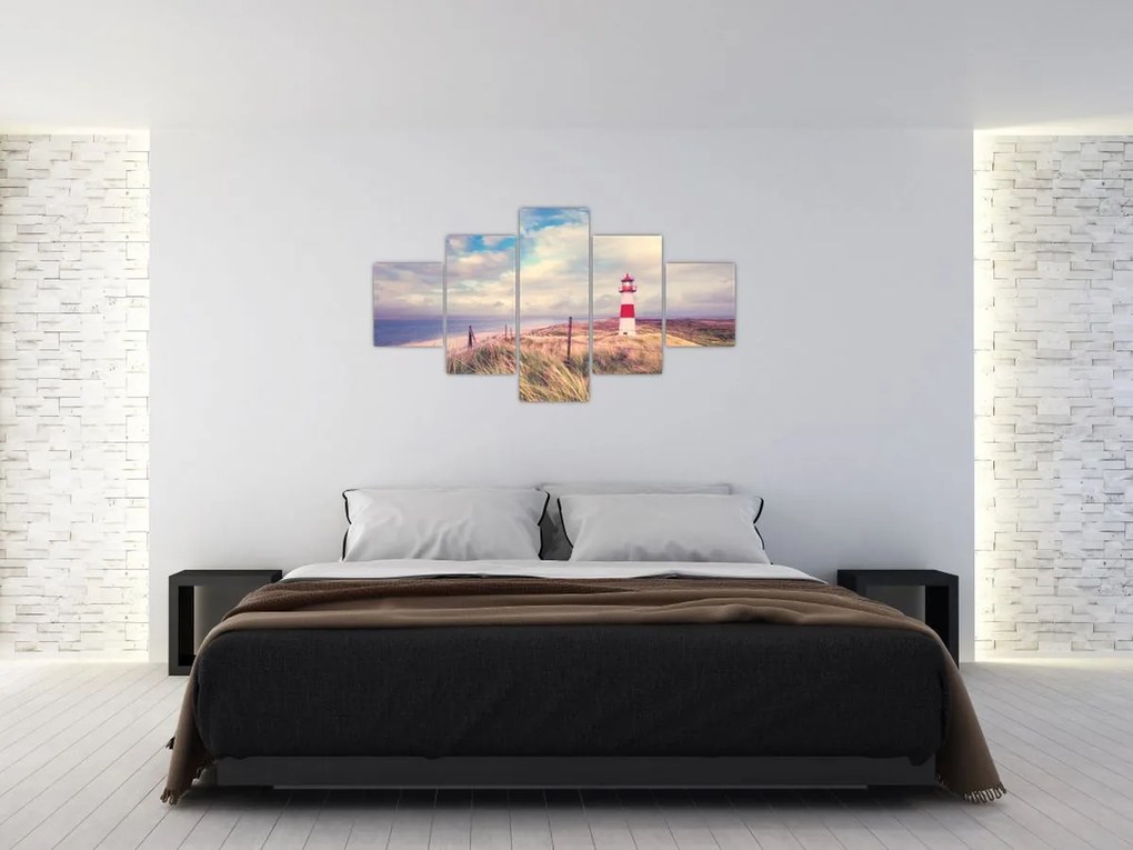 Obraz - Czerwona latarnia morska (125x70 cm)