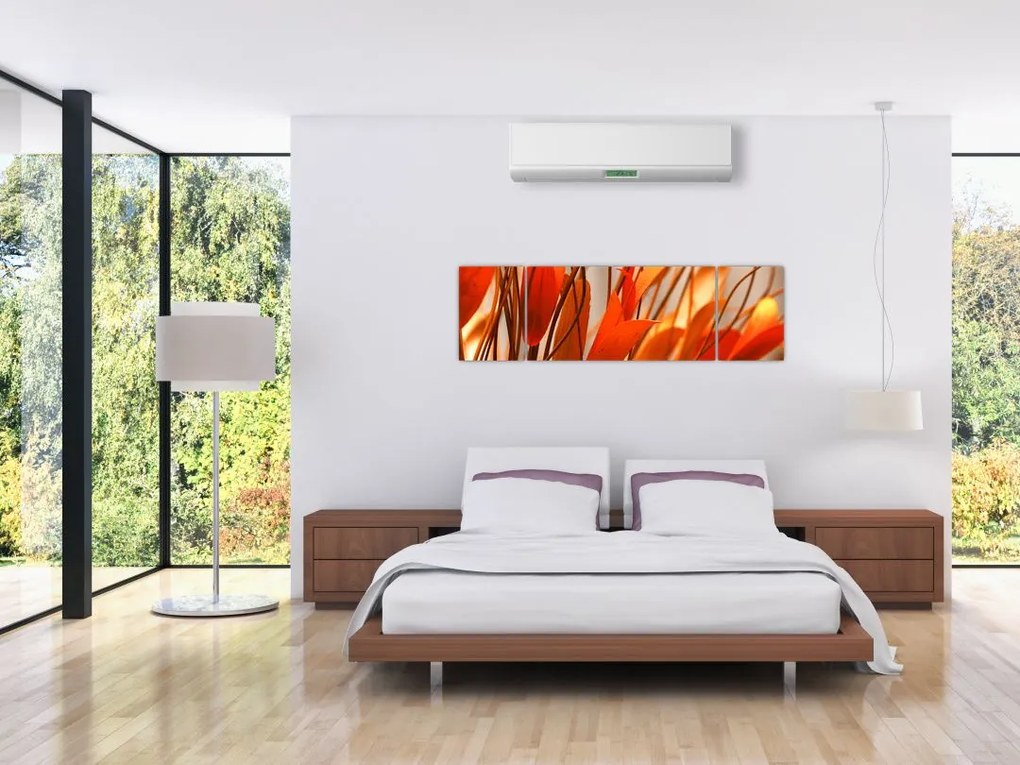 Obraz płatków kwiatów (170x50 cm)