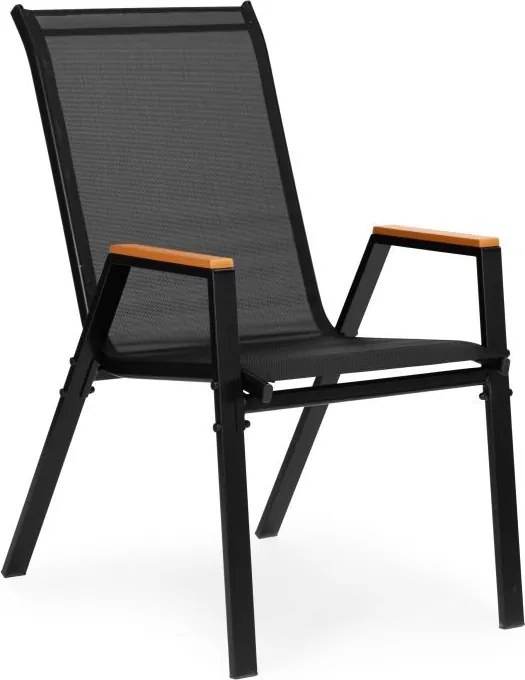 Krzesła ogrodowe Moderato 092 na taras i balkon, czarne - zestaw 2 szt.