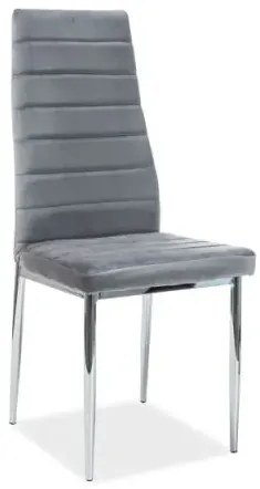 KRZESŁO H261 VELVET CHROM/SZARY BLUVEL14 SIGNAL